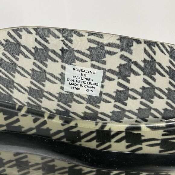 LAUREN RALPH LAUREN Rossalyn Houndstooth Tall Rain Boots Size 8 B 11768 G15 - Picture 6 of 9